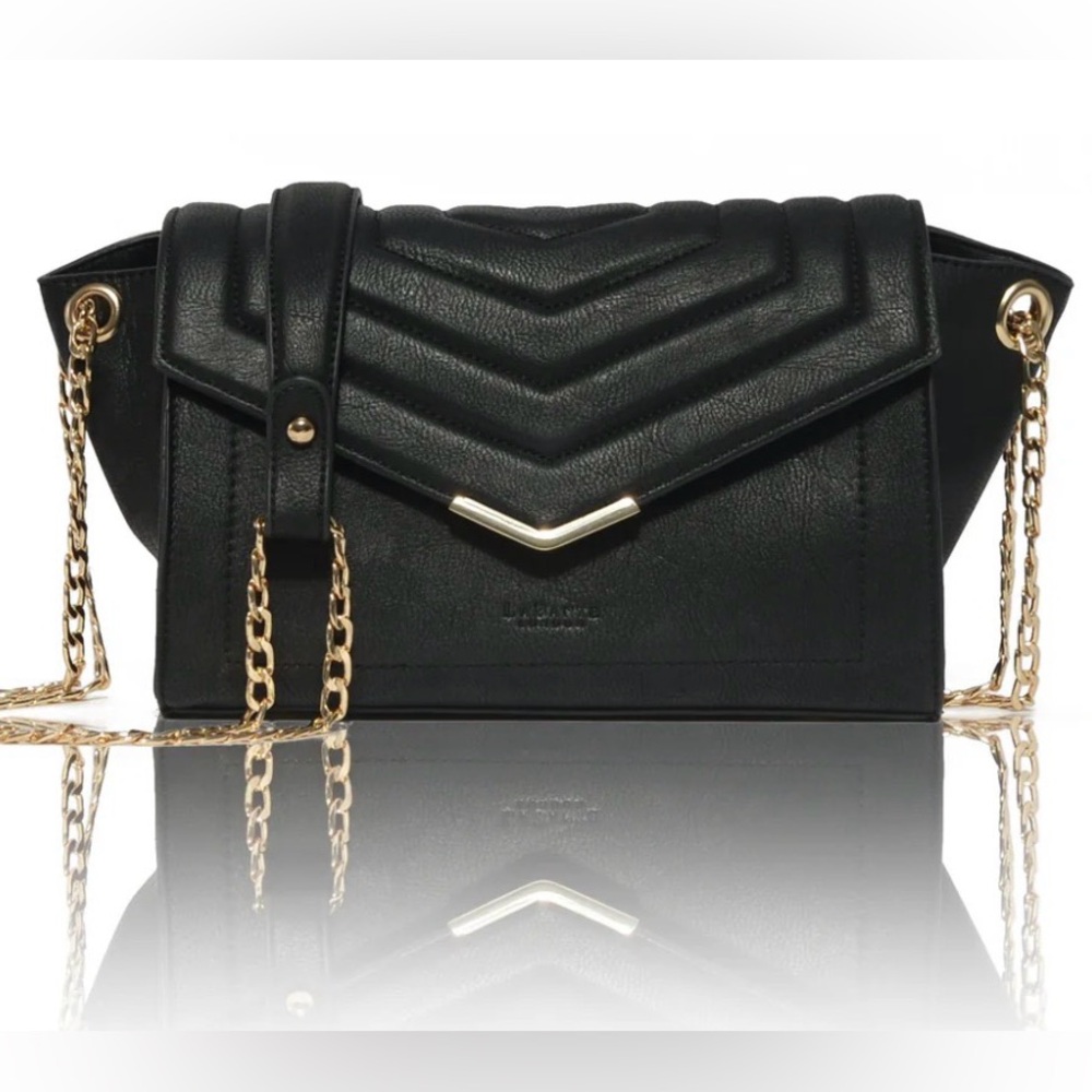 Chic Black Kensington Vegan Crossbody Bag
